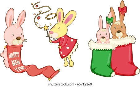 illustration of new year a white background