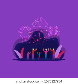 illustration of new year's activities. Vector illustration of Christmas