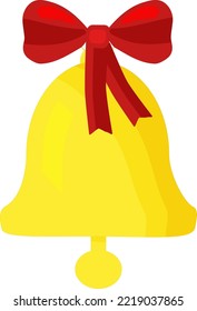 Ilustración con la campana de Año Nuevo. Elemento para imprimir, postal y afiche. Ilustración vectorial.