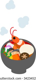 It is the illustration of the New Year's dish which are usable in celebration of the New Year.