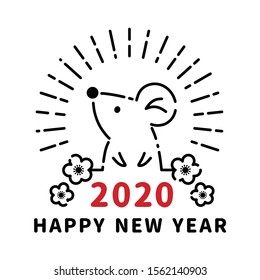 Illustration of new year's material of mouse.