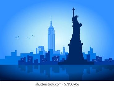 17,856 New york skyline silhouette Images, Stock Photos & Vectors ...