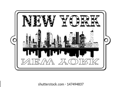 A illustration of New York label