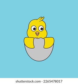 illustration of newly hatched cute chicks