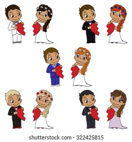 Illustration of newlyweds