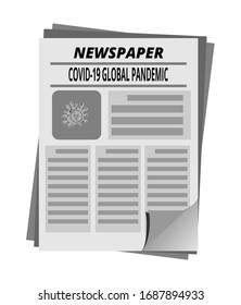 ILLUSTRATION OF NEWS COVID-19 IN NEWSPAPER