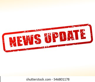 Illustration of news update text buffered on white background