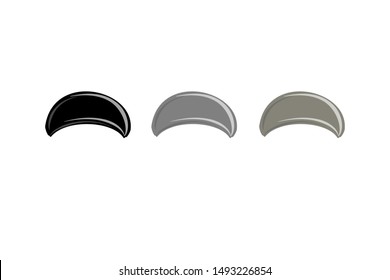 illustration of a newsboy hat. black, gray, brown. collection. the logo. facing front.