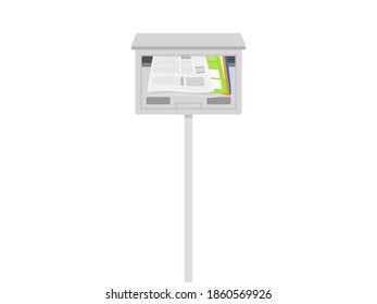 Eine Illustration einer Zeitung im Briefkasten.