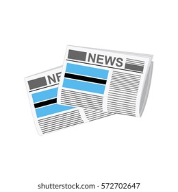 Illustration of Newspapers, Newspapers with Botswana Flags