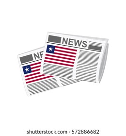 Illustration of Newspapers, Newspapers with Liberia Flags