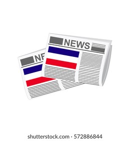 Illustration of Newspapers, Newspapers with Los Altos Flags