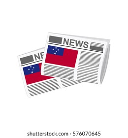 Illustration of Newspapers, Newspapers with Samoa Flags