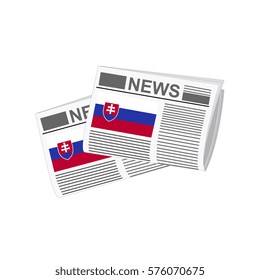Illustration of Newspapers, Newspapers with Slovakia Flags
