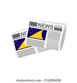 Illustration of Newspapers, Newspapers with Tokelau Flags