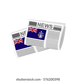 Illustration of Newspapers, Newspapers with Tristan da Cunha Flags