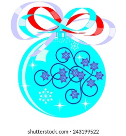 Illustration of new-year  blue ball