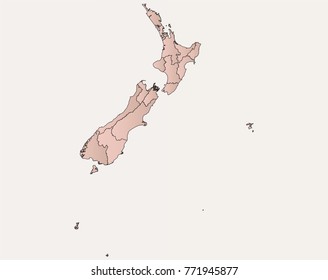 Illustration of the newZealand map 
