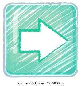 Ilustración de un icono de botón siguiente dibujando sobre un fondo blanco