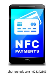 Illustration of nfc payment with mobile phone