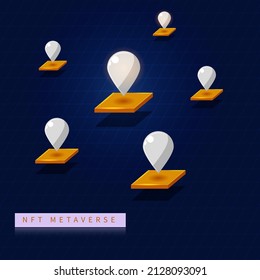 Illustration of nft metaverse, blockchain trend. New era of digital world