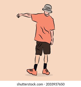 illustration nice and cool fashion thin boy character graphic