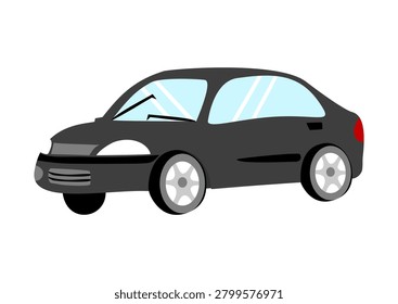 illustration of a nice dark grey sedan car