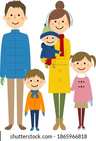 It is an illustration of a nice family.