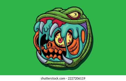 illustration of the nice green snake