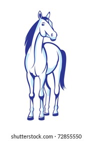 Illustration nice horse insulated on white background