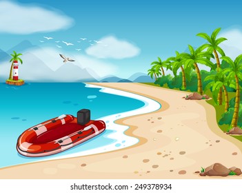 Illustration of a nice scene of a beach