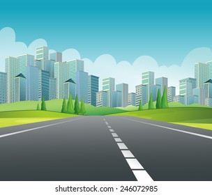 Illustration of a nice view of a city