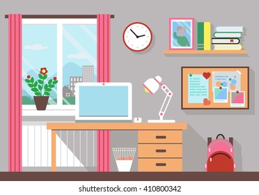Illustration of Nice Workplace in Room