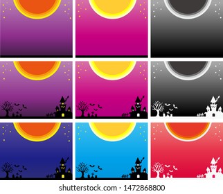 Illustration of night castle.Halloween vector illustration.star.moon.