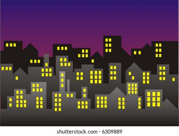illustration of night city