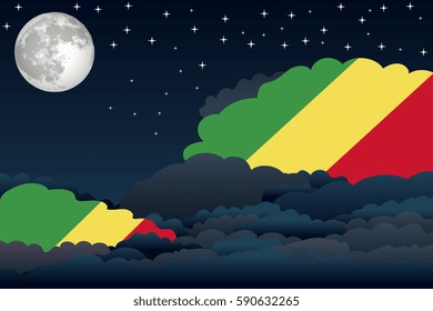 Illustration of Night Clouds, Night Clouds with Congo, Republic of the Flags