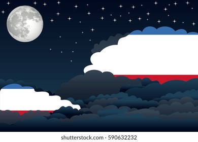 Illustration of Night Clouds, Night Clouds with Crimea Flags