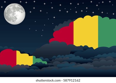 Illustration of Night Clouds, Night Clouds with Guinea Flags