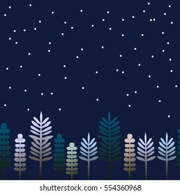 illustration night forest