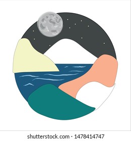 Illustration of a night in the mountains