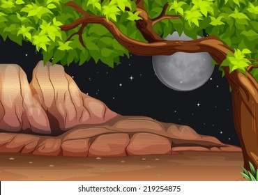 Illustration of a night scenery