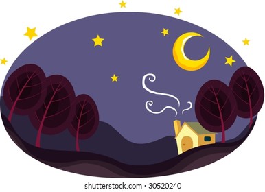 Illustration of a night sky