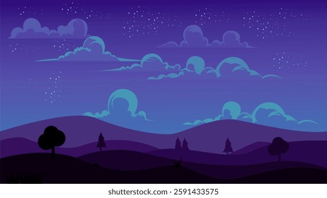 illustration of a night sky view