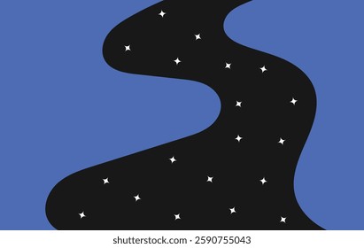 Illustration night sky view star with cloud