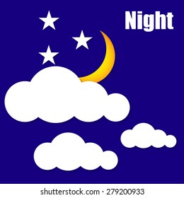 Illustration of the night sun clouds vector