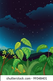 Ilustración del fondo de la planta nocturna