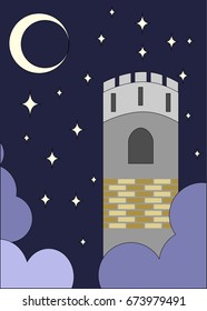 the illustration - with night and tower and moon.