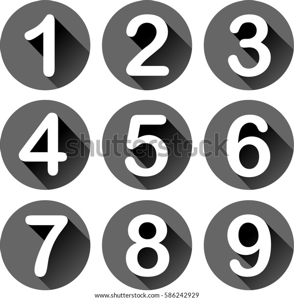 Illustration Nine Numbers Icons On White Stock Vector (Royalty Free ...