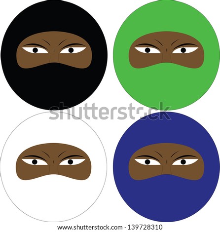 Illustration of a ninja head isolated on white background