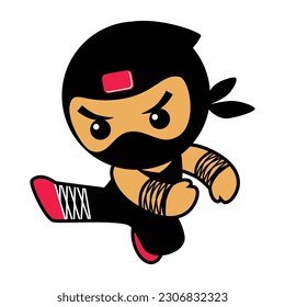 illustration of ninja mascot in action